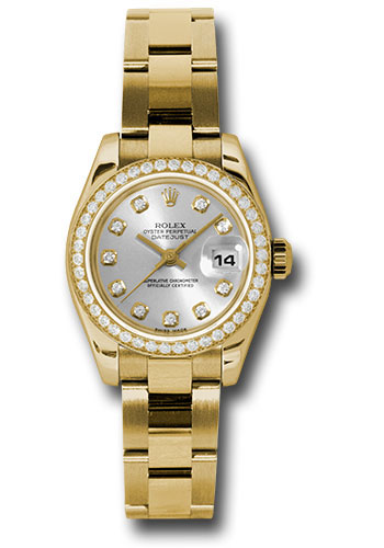 Rolex Watches - Datejust Lady - Gold President Yellow Gold - Dia Bezel - Oyster - Style No: 179138 sdo