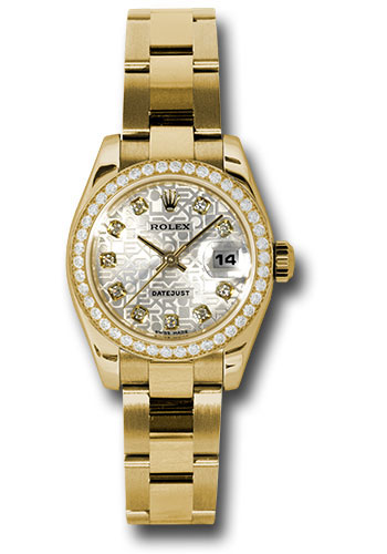 Rolex Watches - Datejust Lady - Gold President Yellow Gold - Dia Bezel - Oyster - Style No: 179138 sjdo