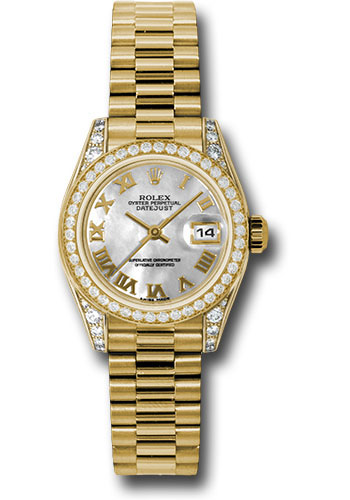 Rolex Watches - Datejust Lady - Gold President Yellow Gold - Dia Bezel - President - Style No: 179158mrp