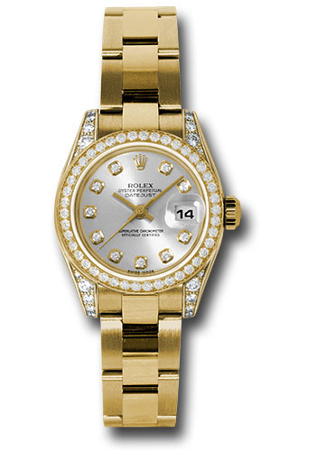 Rolex Watches - Datejust Lady - Gold President Yellow Gold - Dia Bezel - Oyster - Style No: 179158 sdo