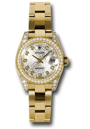Rolex Watches - Datejust Lady - Gold President Yellow Gold - Dia Bezel - Oyster - Style No: 179158 sjdo