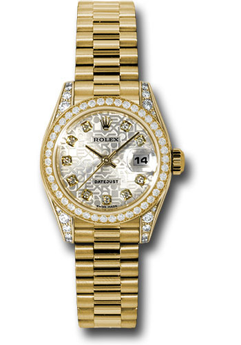 Rolex Watches - Datejust Lady - Gold President Yellow Gold - Dia Bezel - President - Style No: 179158sjdp
