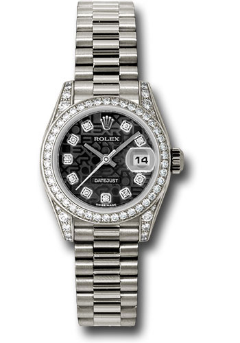 Rolex Watches - Datejust Lady - Gold President White Gold - Dia Bezel - President - Style No: 179159 bkjdp