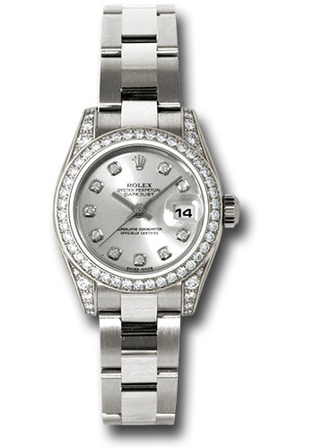 Rolex Watches - Datejust Lady - Gold President White Gold - Dia Bezel - Oyster - Style No: 179159sdo
