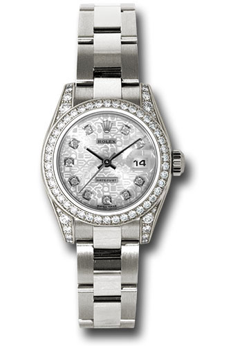 Rolex Watches - Datejust Lady - Gold President White Gold - Dia Bezel - Oyster - Style No: 179159sjdo