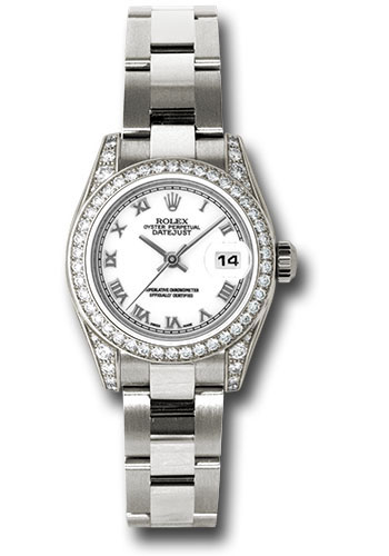 Rolex Watches - Datejust Lady - Gold President White Gold - Dia Bezel - Oyster - Style No: 179159wro