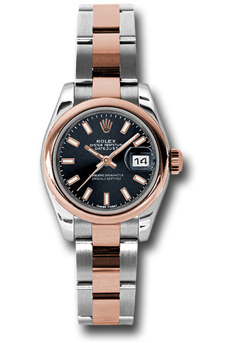 Rolex Watches - Datejust Lady - Steel and Gold Pink Gold - Domed Bezel - Oyster - Style No: 179161 bkso