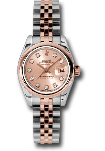 Rolex Watches - Datejust Lady - Steel and Gold Pink Gold - Domed Bezel - Jubilee - Style No: 179161 pdj