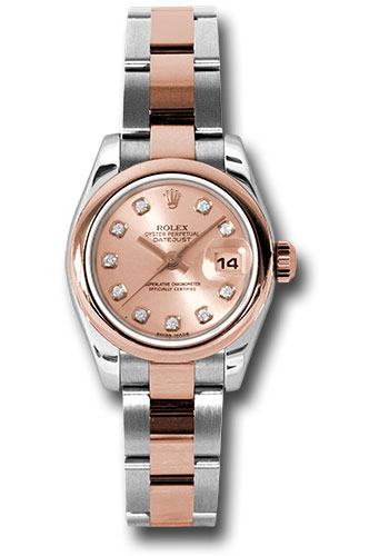 Rolex Watches - Datejust Lady - Steel and Gold Pink Gold - Domed Bezel - Oyster - Style No: 179161 pdo
