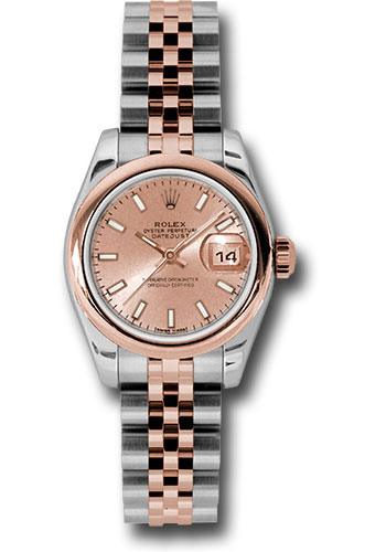 Rolex Watches - Datejust Lady - Steel and Gold Pink Gold - Domed Bezel - Jubilee - Style No: 179161 psj