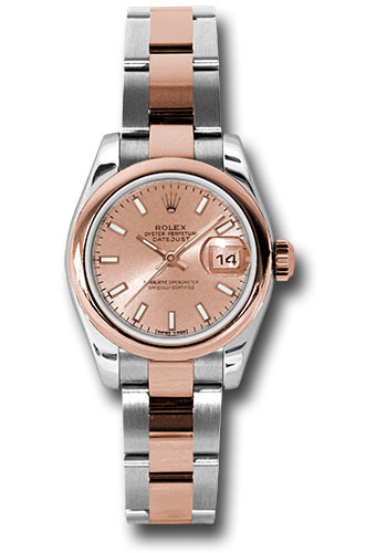 Rolex Watches - Datejust Lady - Steel and Gold Pink Gold - Domed Bezel - Oyster - Style No: 179161 pso