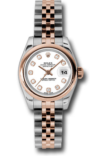 Rolex Watches - Datejust Lady - Steel and Gold Pink Gold - Domed Bezel - Jubilee - Style No: 179161 wdj