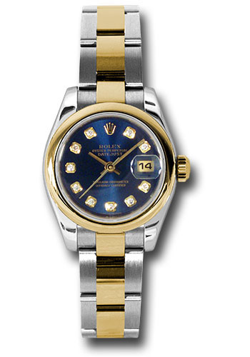 Rolex Watches - Datejust Lady - Steel and Gold Yellow Gold - Domed Bezel - Oyster - Style No: 179163 bldo