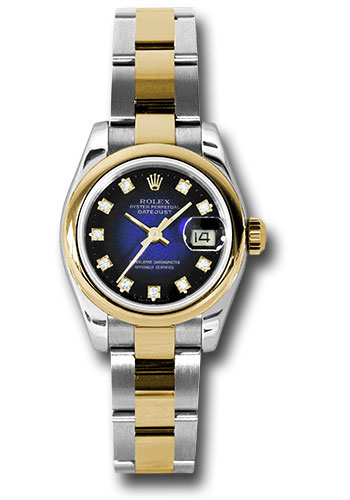 Rolex Watches - Datejust Lady - Steel and Gold Yellow Gold - Domed Bezel - Oyster - Style No: 179163 blvdo