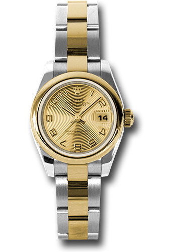 Rolex Watches - Datejust Lady - Steel and Gold Yellow Gold - Domed Bezel - Oyster - Style No: 179163 chcao