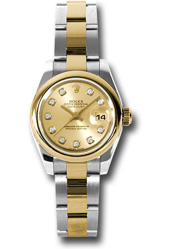 Rolex Watches - Datejust Lady - Steel and Gold Yellow Gold - Domed Bezel - Oyster - Style No: 179163 chdo