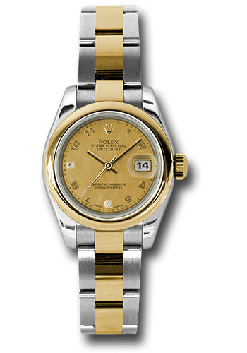 Rolex Watches - Datejust Lady - Steel and Gold Yellow Gold - Domed Bezel - Oyster - Style No: 179163 chgdmdao