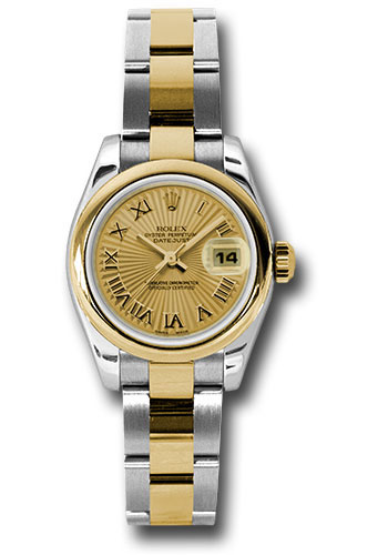 Rolex Watches - Datejust Lady - Steel and Gold Yellow Gold - Domed Bezel - Oyster - Style No: 179163 chsbro