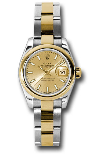 Rolex Watches - Datejust Lady - Steel and Gold Yellow Gold - Domed Bezel - Oyster - Style No: 179163 chso