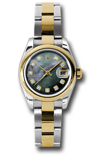 Rolex Watches - Datejust Lady - Steel and Gold Yellow Gold - Domed Bezel - Oyster - Style No: 179163 dkmdo