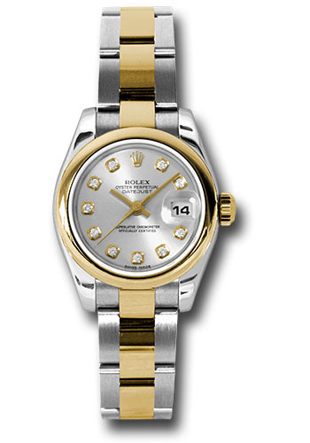 Rolex Watches - Datejust Lady - Steel and Gold Yellow Gold - Domed Bezel - Oyster - Style No: 179163 sdo