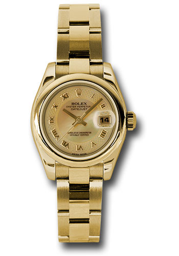Rolex Watches - Datejust Lady - Gold President Yellow Gold - Domed Bezel - Oyster - Style No: 179168 chmdro