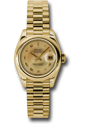 Rolex Watches - Datejust Lady - Gold President Yellow Gold - Domed Bezel - President - Style No: 179168 chmdrp