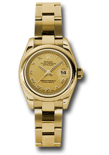 Rolex Watches - Datejust Lady - Gold President Yellow Gold - Domed Bezel - Oyster - Style No: 179168 chro