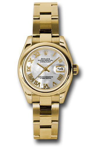 Rolex Watches - Datejust Lady - Gold President Yellow Gold - Domed Bezel - Oyster - Style No: 179168 mro