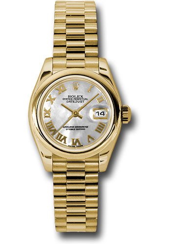 Rolex Watches - Datejust Lady - Gold President Yellow Gold - Domed Bezel - President - Style No: 179168 mrp