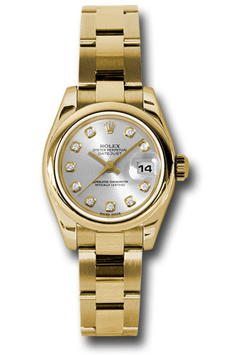 Rolex Watches - Datejust Lady - Gold President Yellow Gold - Domed Bezel - Oyster - Style No: 179168 sdo