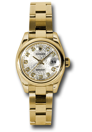 Rolex Watches - Datejust Lady - Gold President Yellow Gold - Domed Bezel - Oyster - Style No: 179168 sjdo