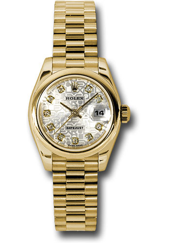 Rolex Watches - Datejust Lady - Gold President Yellow Gold - Domed Bezel - President - Style No: 179168 sjdp