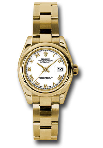 Rolex Watches - Datejust Lady - Gold President Yellow Gold - Domed Bezel - Oyster - Style No: 179168 wro