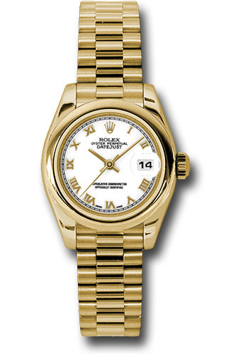 Rolex Watches - Datejust Lady - Gold President Yellow Gold - Domed Bezel - President - Style No: 179168 wrp