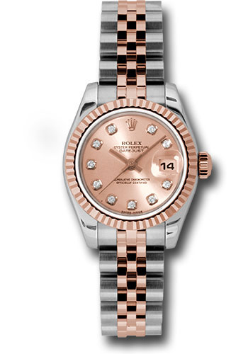 Rolex Watches - Datejust Lady - Steel and Gold Pink Gold - Fluted Bezel - Jubilee - Style No: 179171 pdj