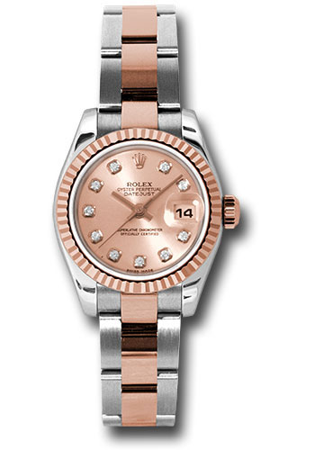 Rolex Watches - Datejust Lady - Steel and Gold Pink Gold - Fluted Bezel - Oyster - Style No: 179171pdo
