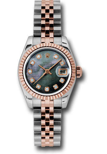 Rolex Watches - Datejust Lady - Steel and Gold Pink Gold - Fluted Bezel - Jubilee - Style No: 179171 dkmdj