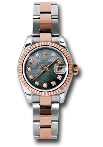 Rolex Watches - Datejust Lady - Steel and Gold Pink Gold - Fluted Bezel - Oyster - Style No: 179171 dkmdo