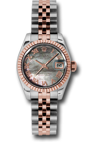 Rolex Watches - Datejust Lady - Steel and Gold Pink Gold - Fluted Bezel - Jubilee - Style No: 179171 dkmrj