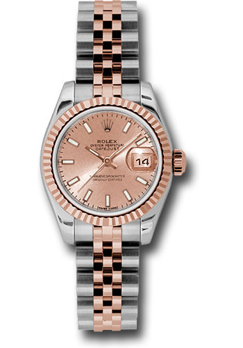 Rolex Watches - Datejust Lady - Steel and Gold Pink Gold - Fluted Bezel - Jubilee - Style No: 179171 psj