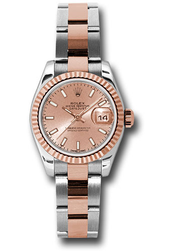 Rolex Watches - Datejust Lady - Steel and Gold Pink Gold - Fluted Bezel - Oyster - Style No: 179171pso