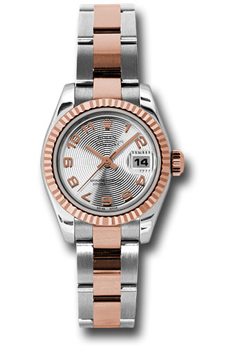 Rolex Watches - Datejust Lady - Steel and Gold Pink Gold - Fluted Bezel - Oyster - Style No: 179171 scao