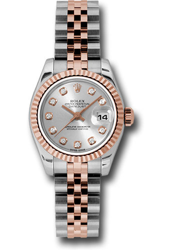 Rolex Watches - Datejust Lady - Steel and Gold Pink Gold - Fluted Bezel - Jubilee - Style No: 179171 sdj