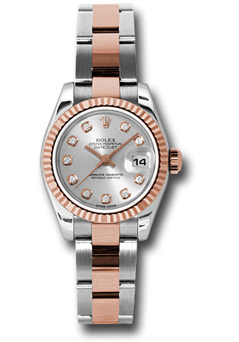 Rolex Watches - Datejust Lady - Steel and Gold Pink Gold - Fluted Bezel - Oyster - Style No: 179171 sdo