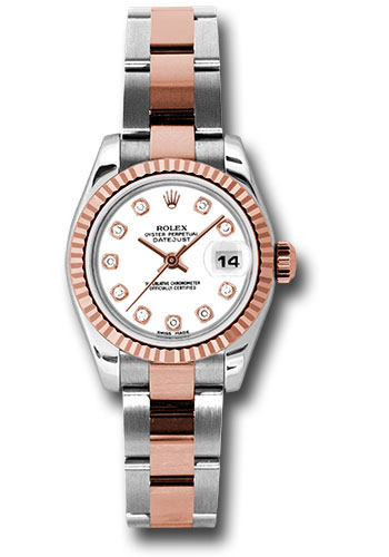 Rolex Watches - Datejust Lady - Steel and Gold Pink Gold - Fluted Bezel - Oyster - Style No: 179171wdo