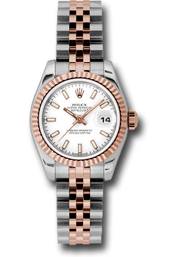 Rolex Watches - Datejust Lady - Steel and Gold Pink Gold - Fluted Bezel - Jubilee - Style No: 179171 wsj