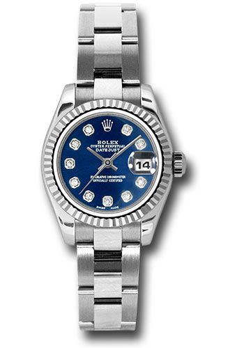 Rolex Watches - Datejust Lady - Steel Fluted Bezel - Oyster Bracelet - Style No: 179174 bldo