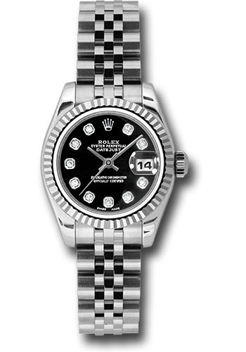 Rolex Watches - Datejust Lady - Steel Fluted Bezel - Jublilee Bracelet - Style No: 179174bkdj