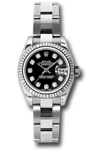 Rolex Watches - Datejust Lady - Steel Fluted Bezel - Oyster Bracelet - Style No: 179174 bkdo